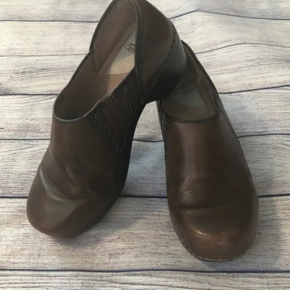 Dansko Brown Sienna Leather Clogs Size 38 - Picture 6 of 6